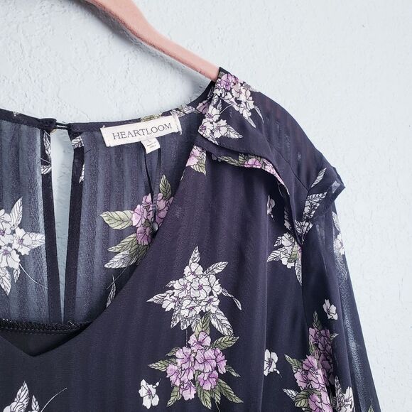 Heartloom Anthea Long Sleeve Black Floral‎ Mini Dress - Picture 6 of 12